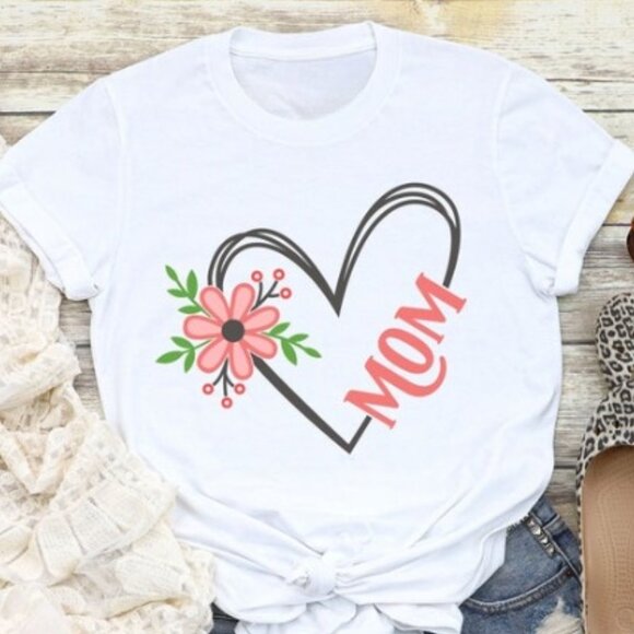 Tops - Mom Shirt, Mom Heart Shirt, Mothers Day Gift
